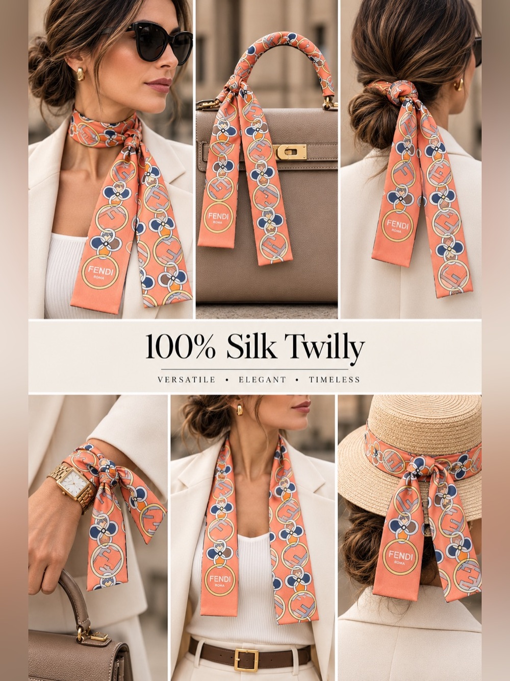 NWT • 100% Silk Twilly